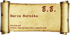 Berze Borsika névjegykártya